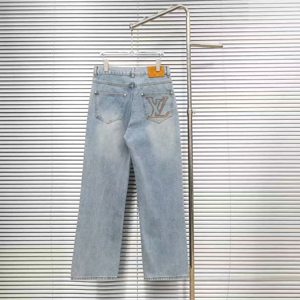 Louis Vuitton Logo-Embroidered Jeans