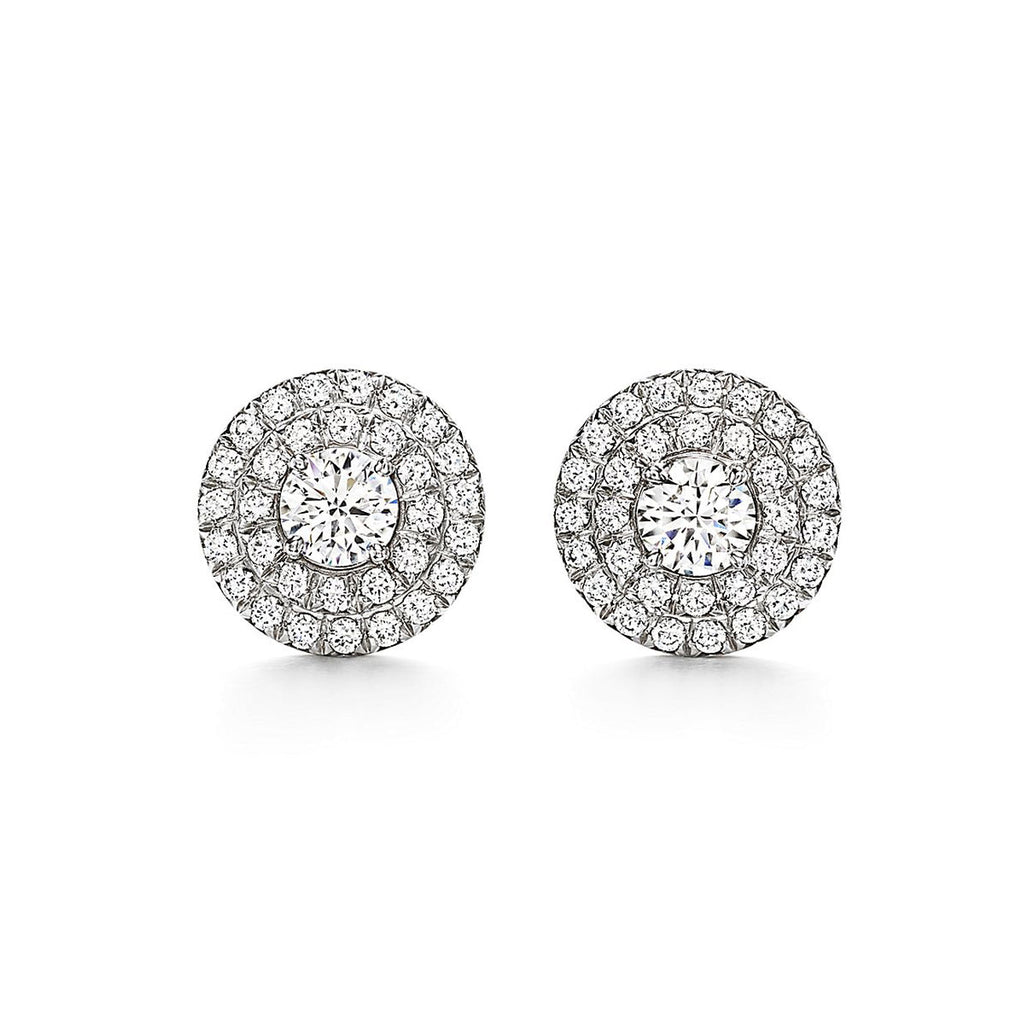 18K Tiffany Soleste Diamonds White Gold Earrings
