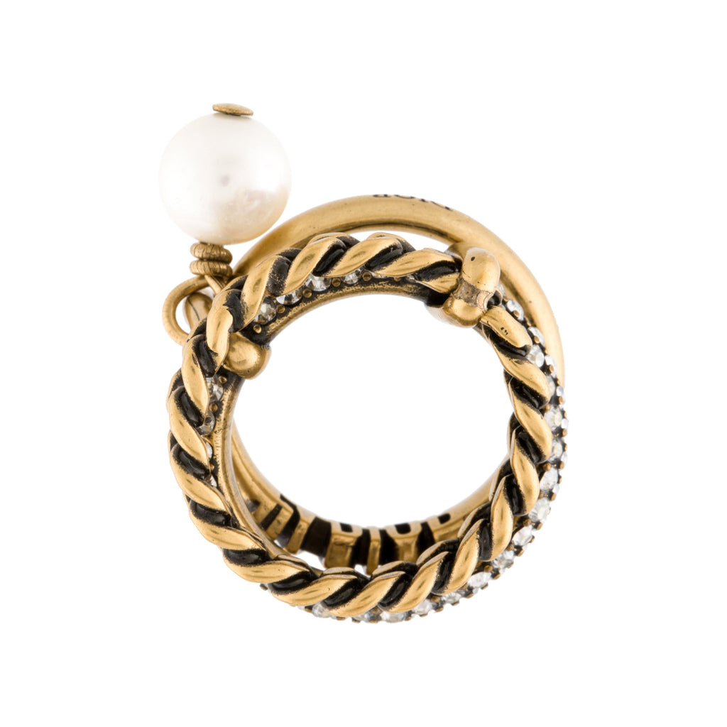 18K Dior Pearl & Crystal J'Adior Rings