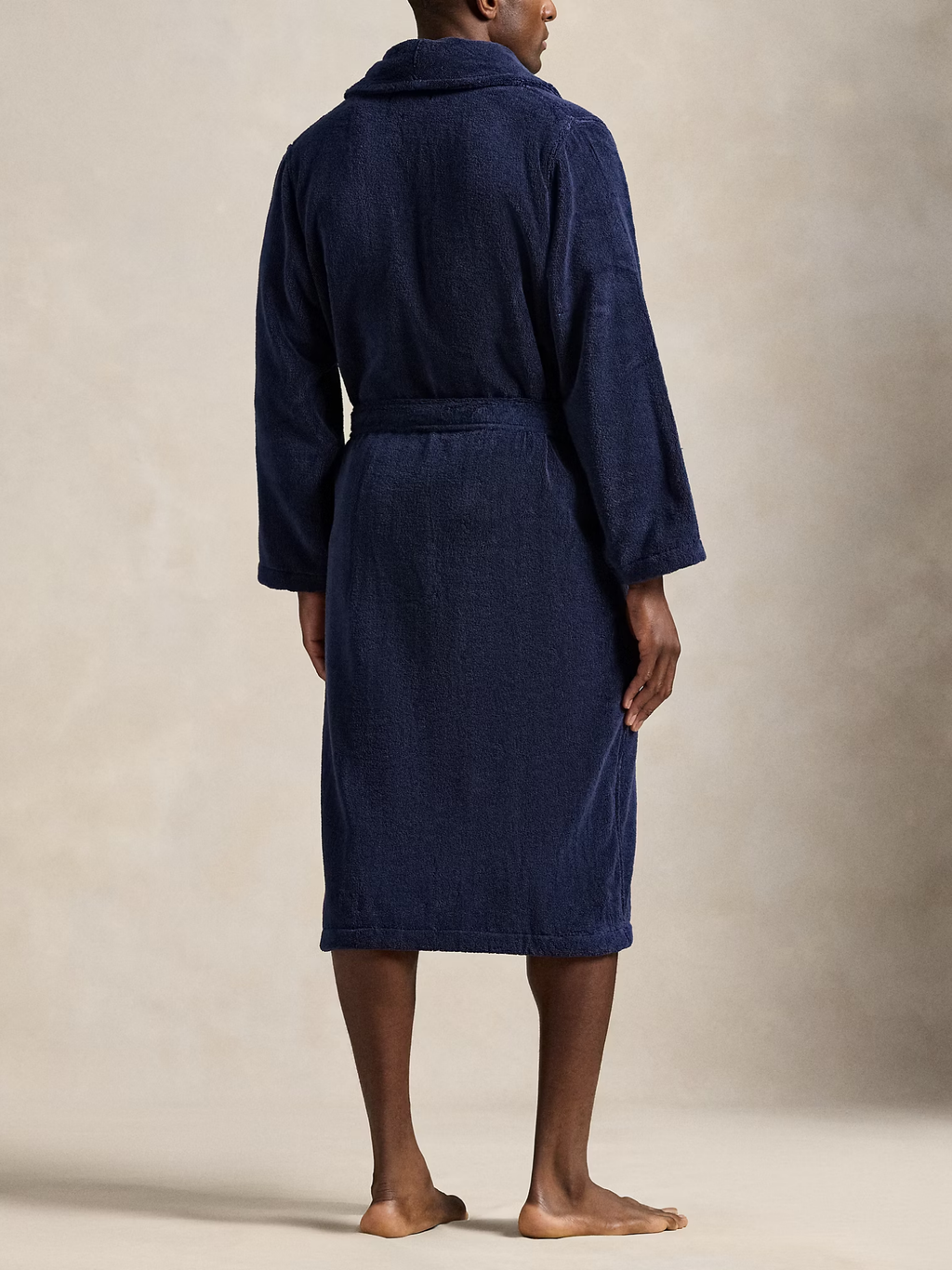 RALPH LAUREN Cotton Terry Robe Cruise Navy