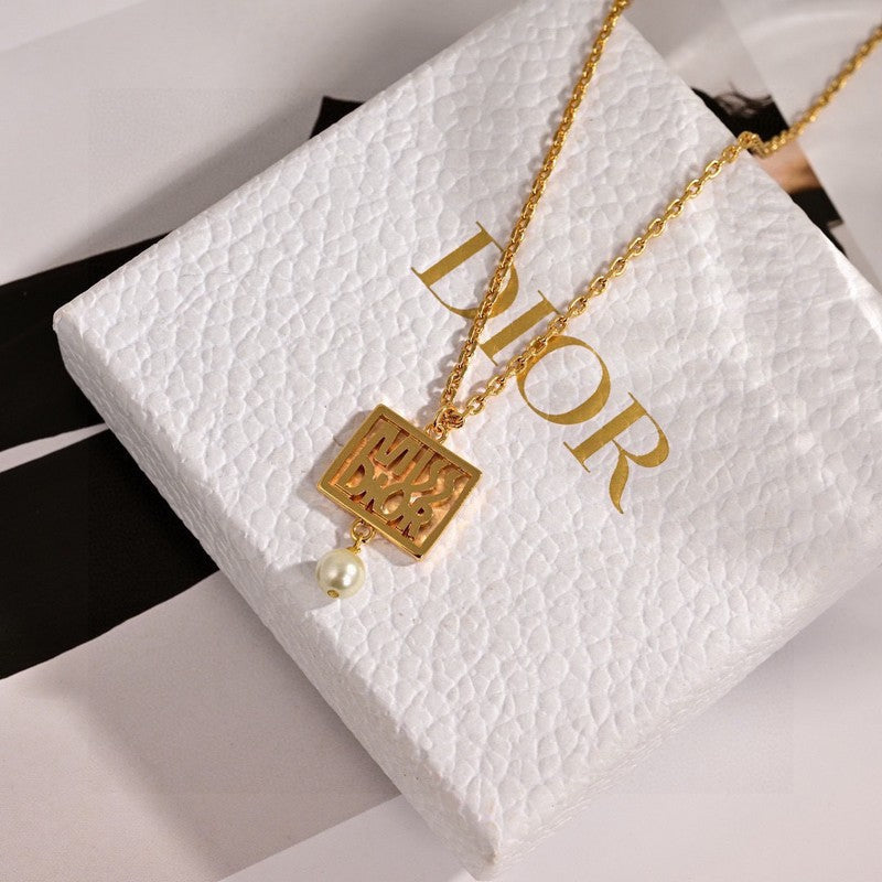 18K Dior Square Necklace