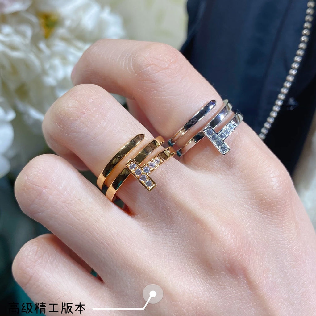 18K Tiffany Diamond Square Ring