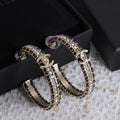 18K  Chanel Leather Chain Earrings