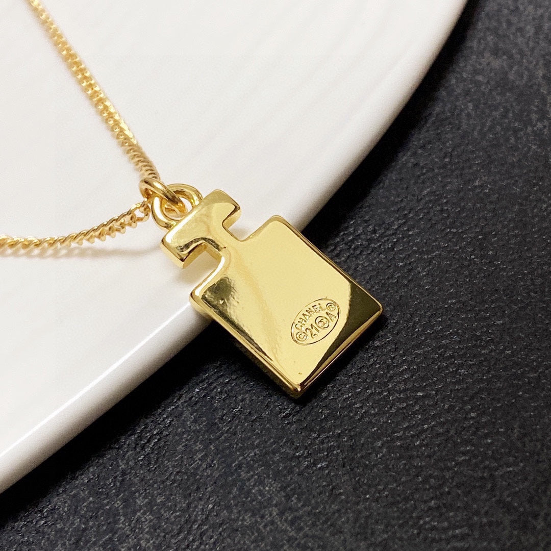 18K  Chanel Perfume Bottle Necklace